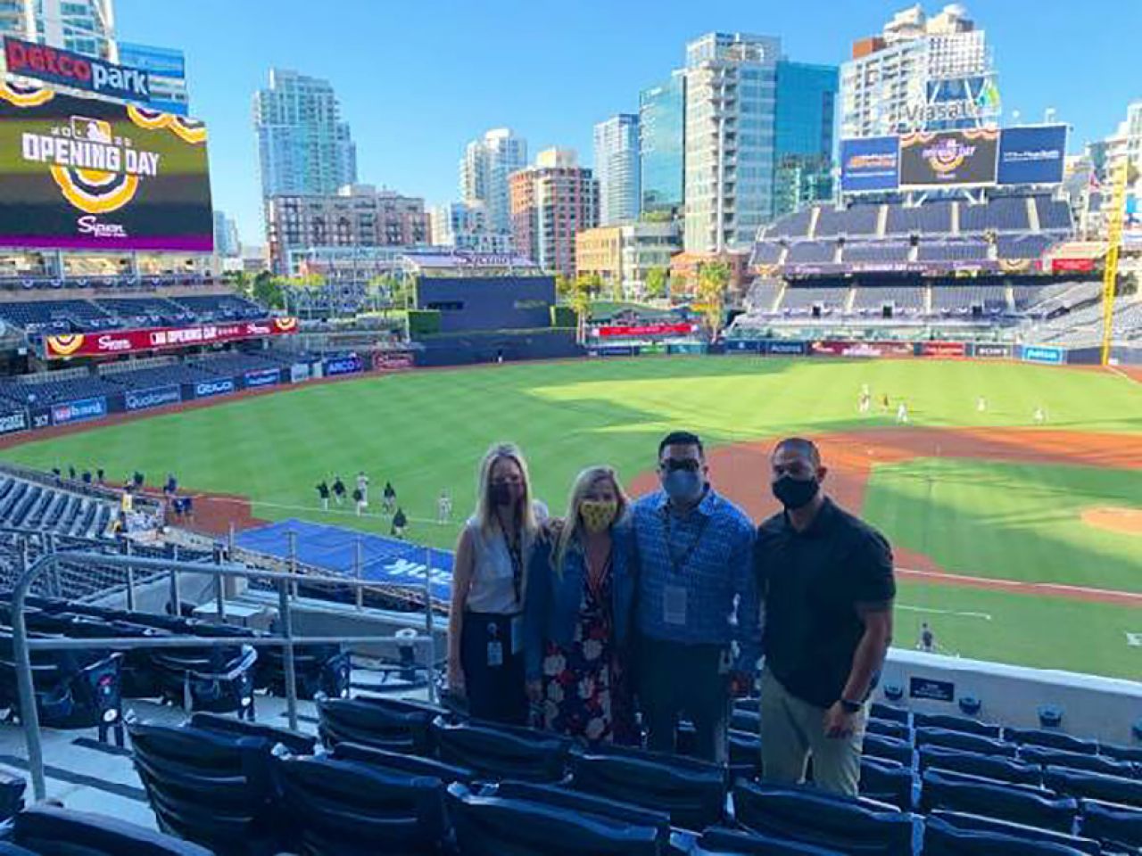 Samantha Freed with her staff in San Diego