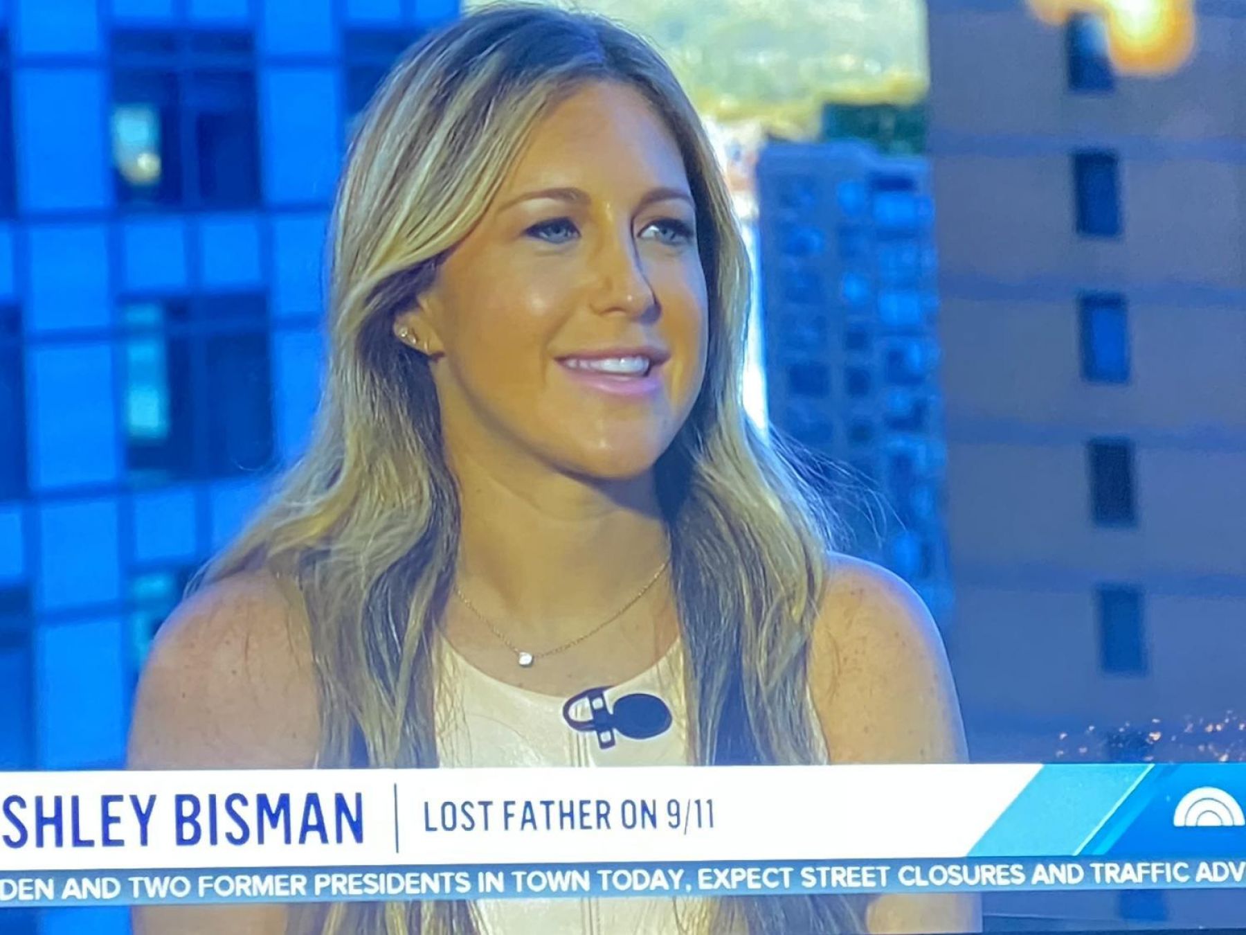 Ashley Bisman during a TV appearance