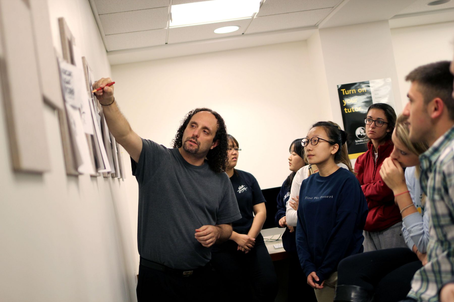 Ron Smith in class with students