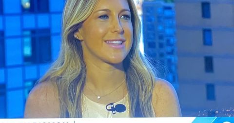 Ashley Bisman during a TV appearance