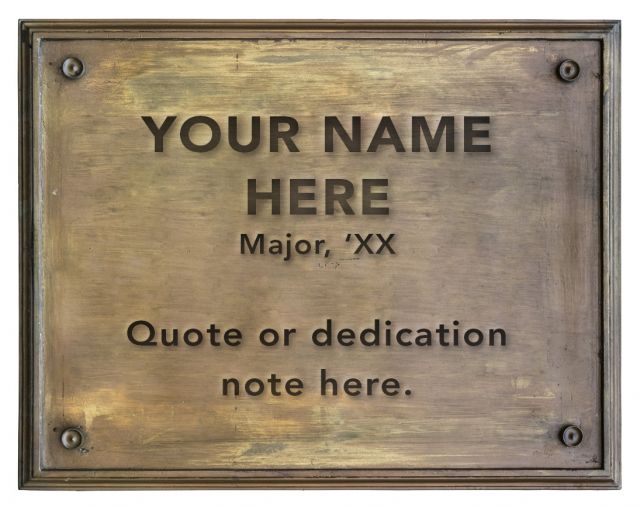 Digital plaque with personalized message.